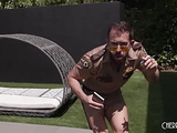 Exhibitionist April Olson Gets Busted Exposing Her Big Tits By Cop Will Pounder